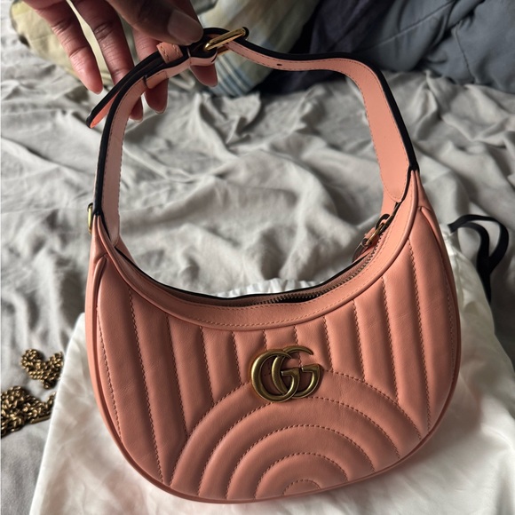 Gucci Marmont Half Moon Hobo Pink - Picture 1 of 7